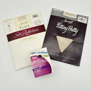 Collection Of 3 Pantyhose Various Colors & Brands 160-240lbs